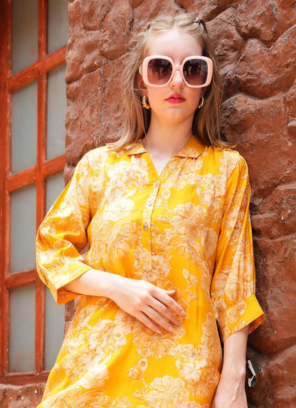 Yellow-Colored Printed Co-Ord Set