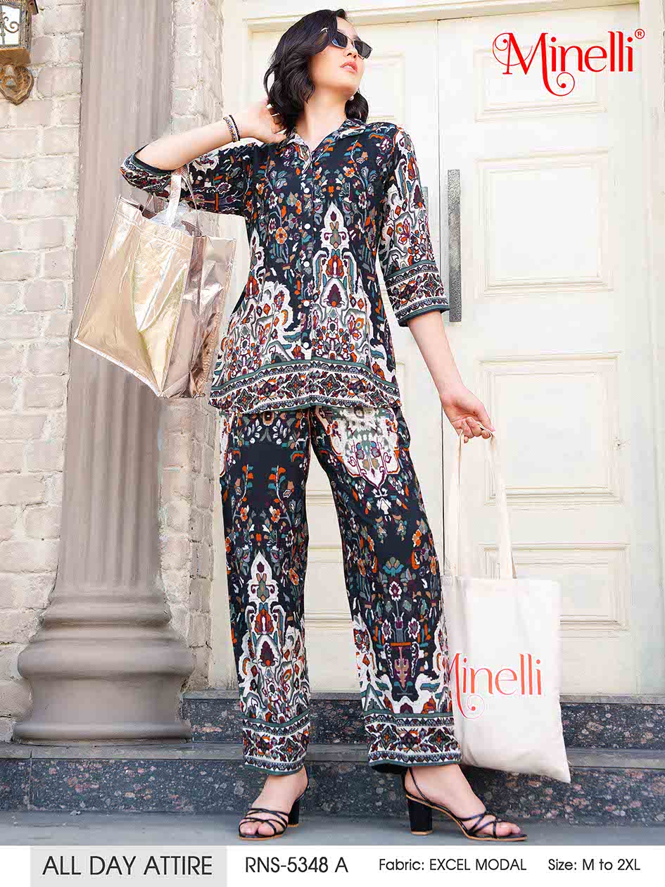 Black-Colored Printed Co-Ord Set