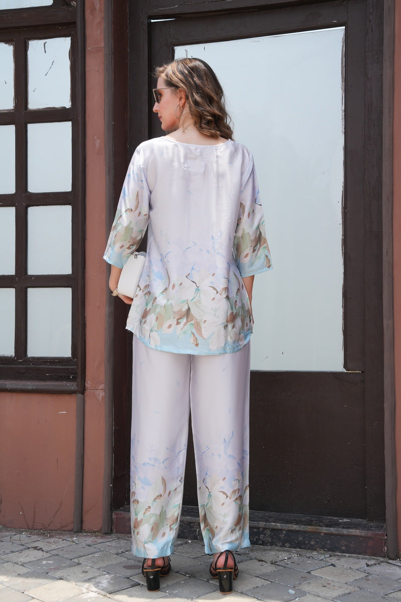 Grey-Colored Printed Co-Ord Set