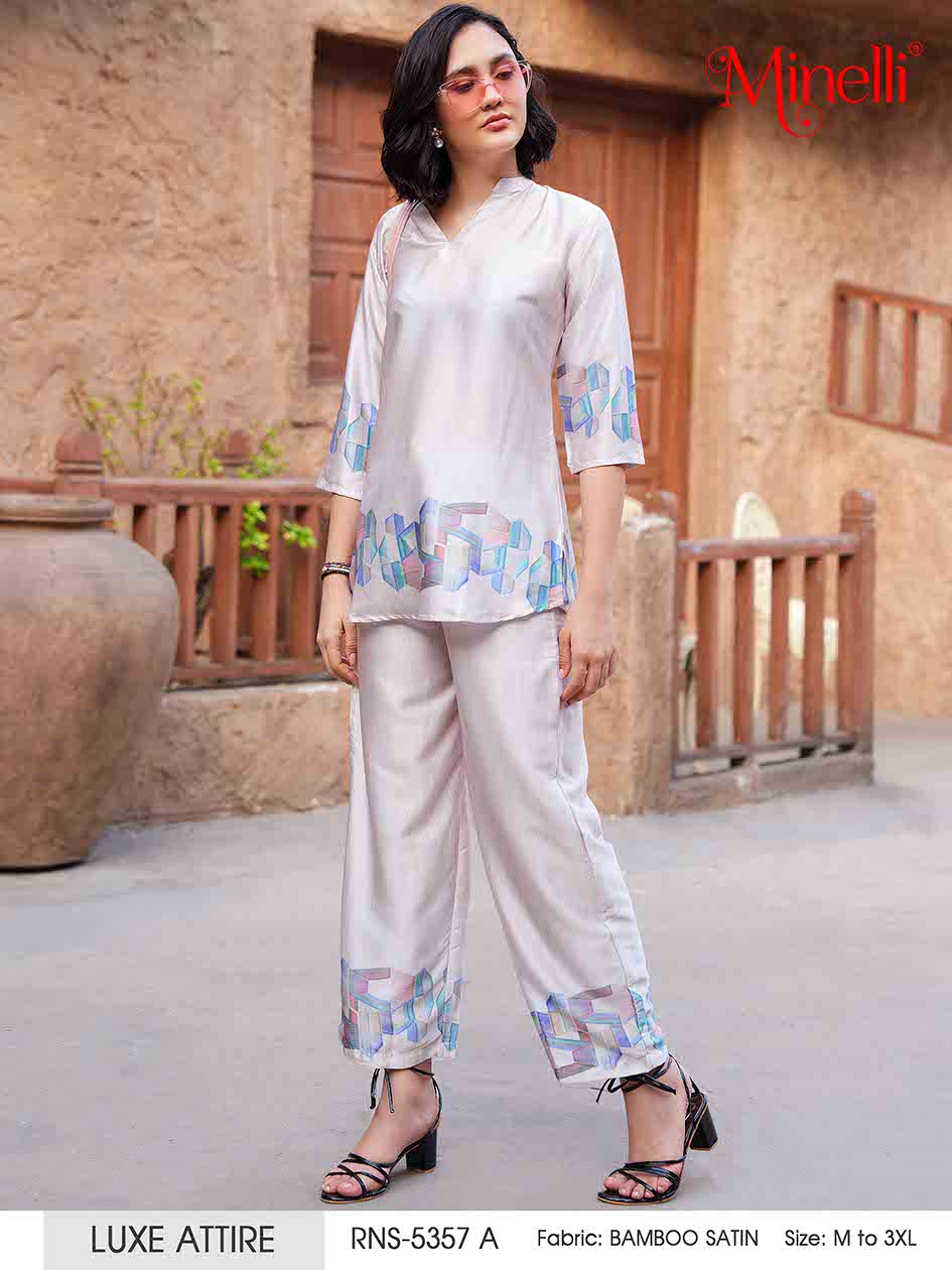 Quill Grey-Colored Printed Co-Ord Set