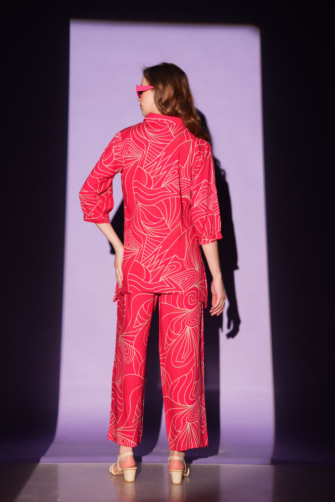 Red-Colored Printed Co-Ord Set