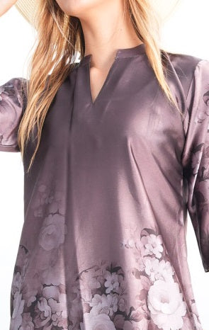 Purple Grey-Colored Printed Co-Ord Set