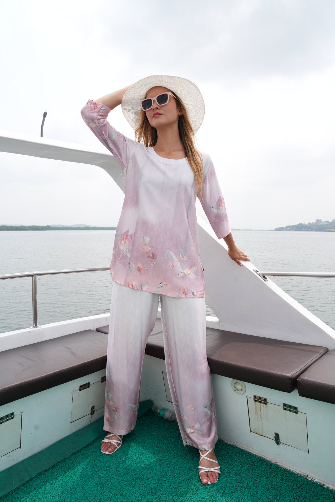 Pink-Colored Printed Co-Ord Set