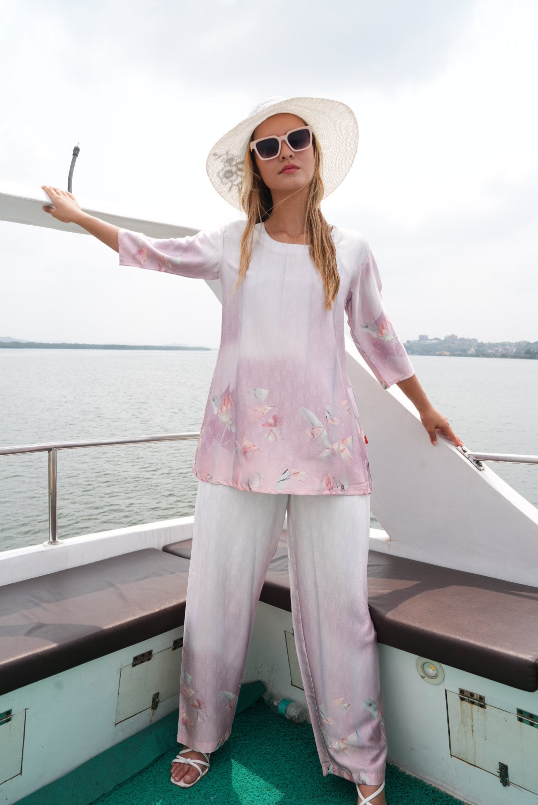 Pink-Colored Printed Co-Ord Set