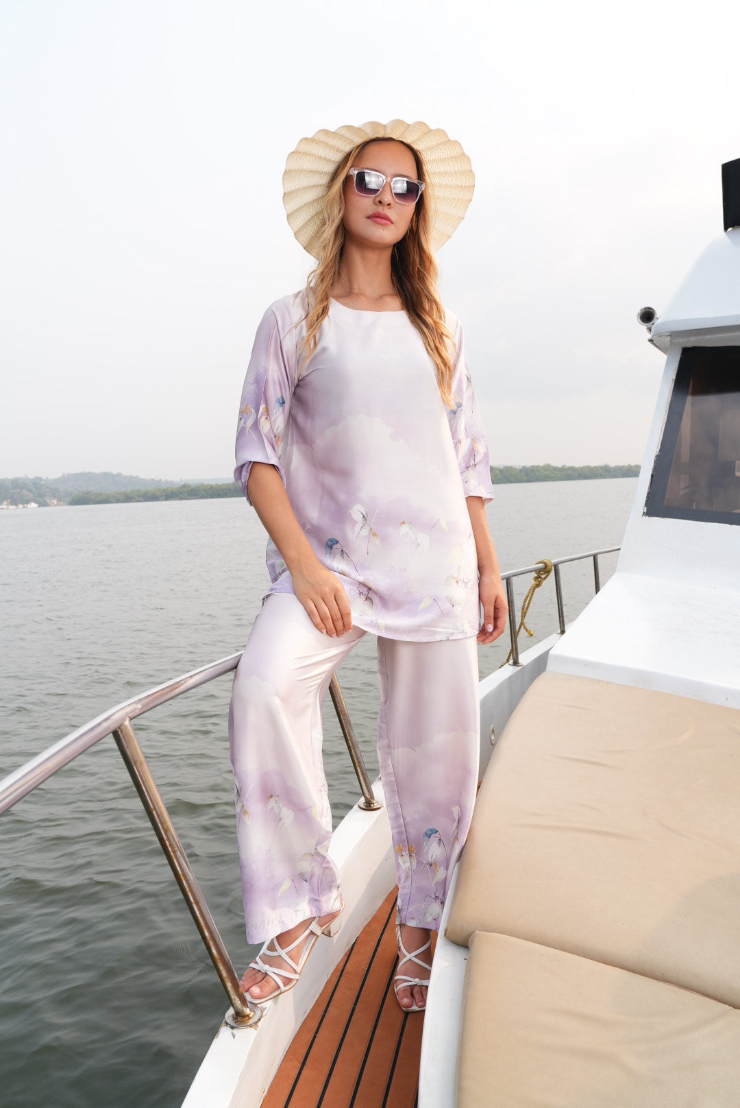 Dusty Lavender-Colored Printed Co-Ord Set