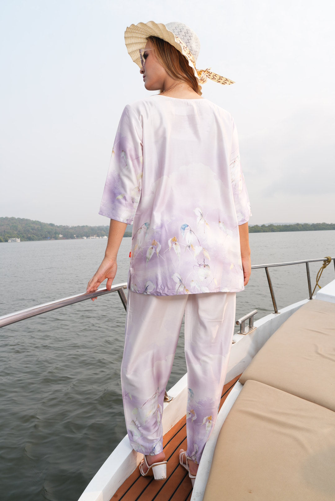Dusty Lavender-Colored Printed Co-Ord Set