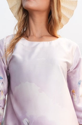 Dusty Lavender-Colored Printed Co-Ord Set
