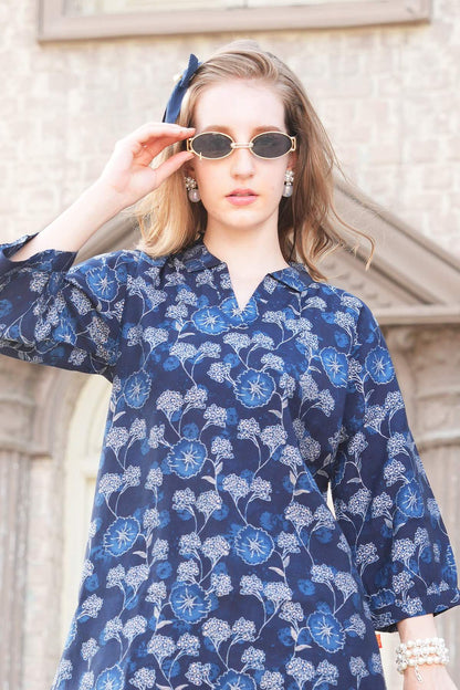 D.Blue-Colored Printed Co-Ord Set