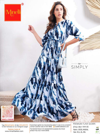 Blue-Colored Premium Flare Gown