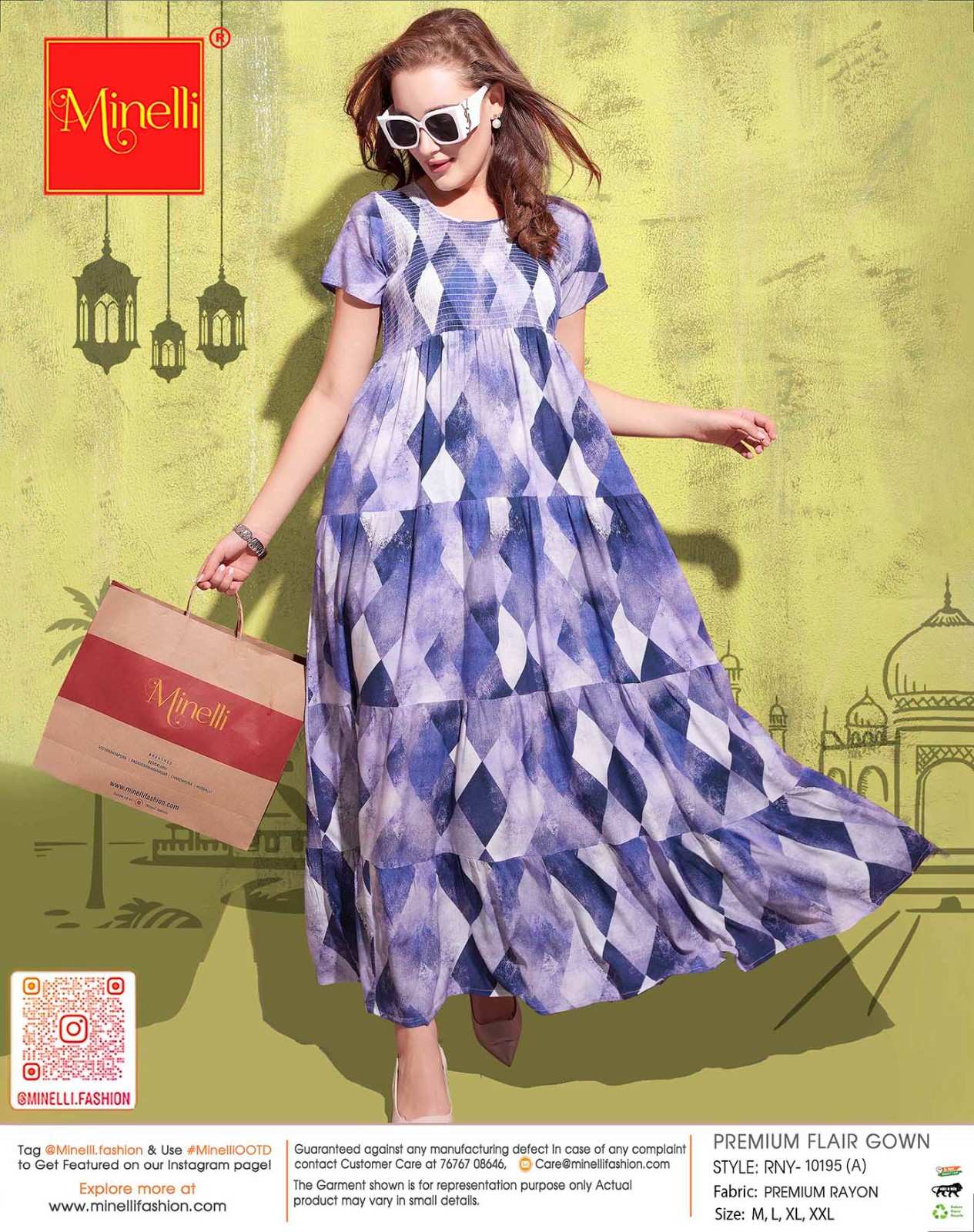 Purple-Colored Premium Flare Gown