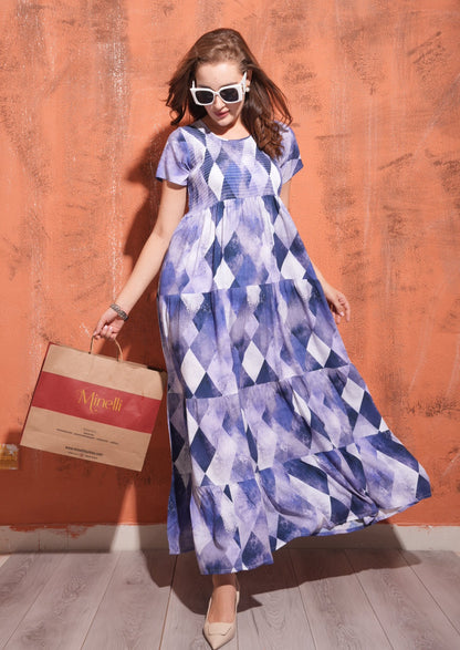 Purple-Colored Premium Flare Gown