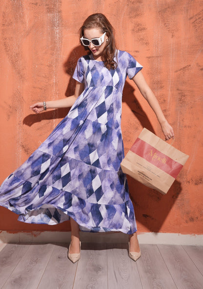 Purple-Colored Premium Flare Gown