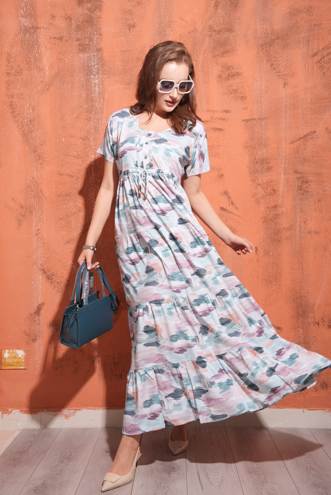Grey-Colored Premium Flare Gown