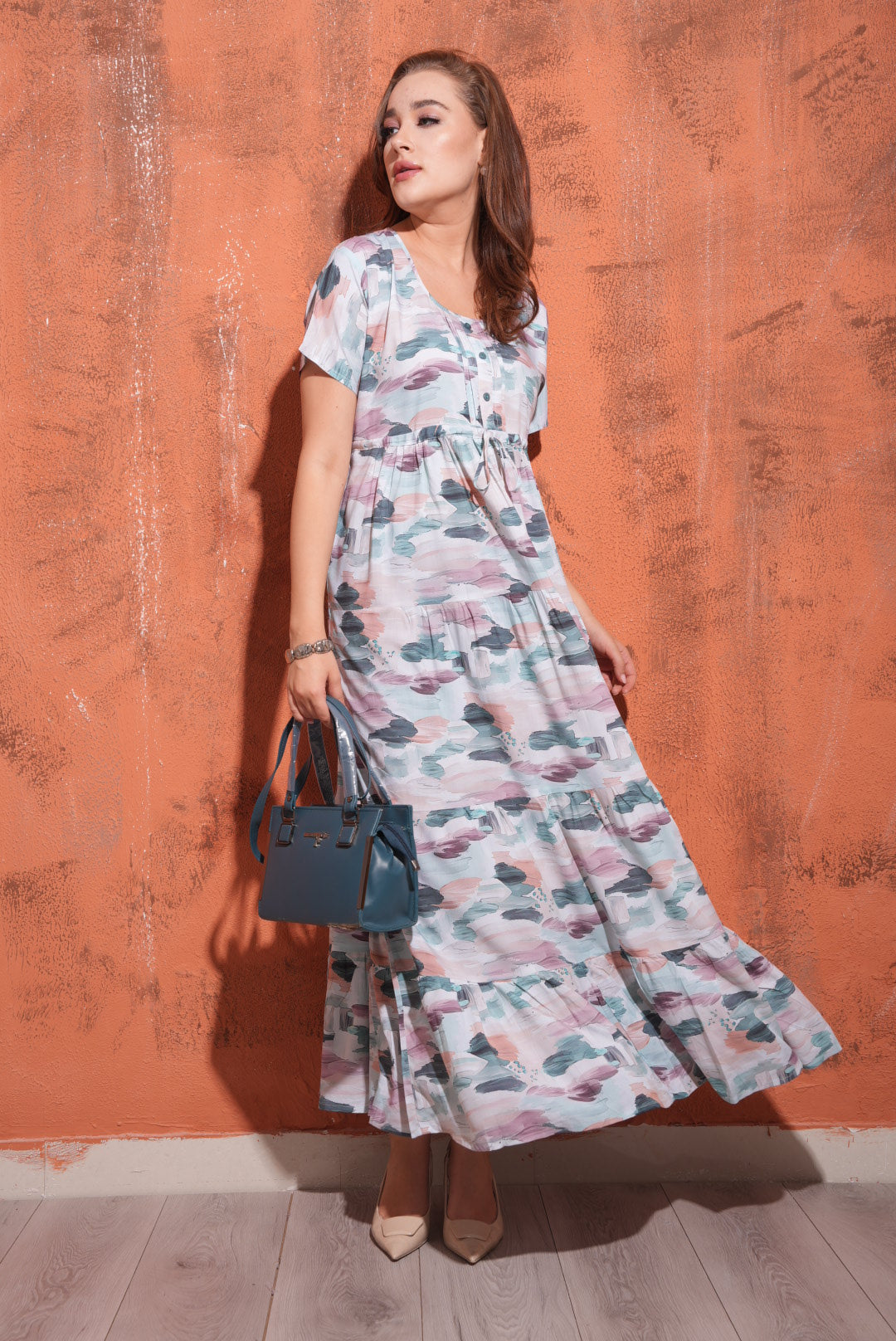 Grey-Colored Premium Flare Gown