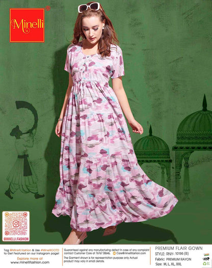 Pink-Colored Premium Flare Gown