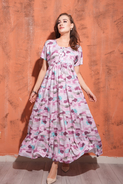 Pink-Colored Premium Flare Gown