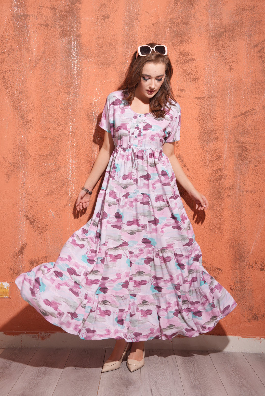 Pink-Colored Premium Flare Gown
