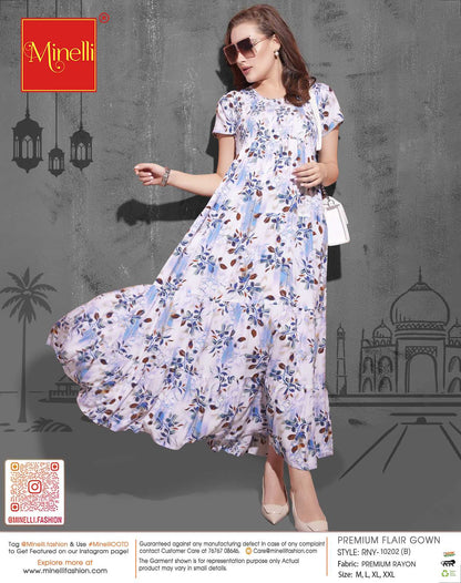 Blue-Colored Premium Flare Gown