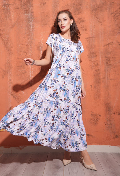 Blue-Colored Premium Flare Gown