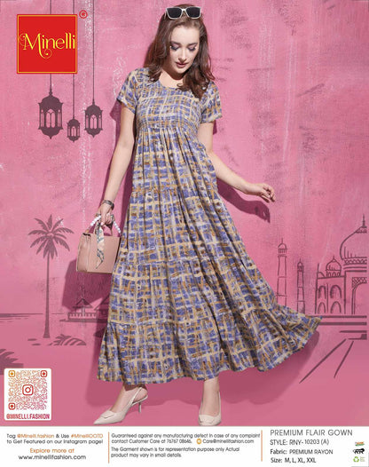 Purple-Colored Premium Flare Gown