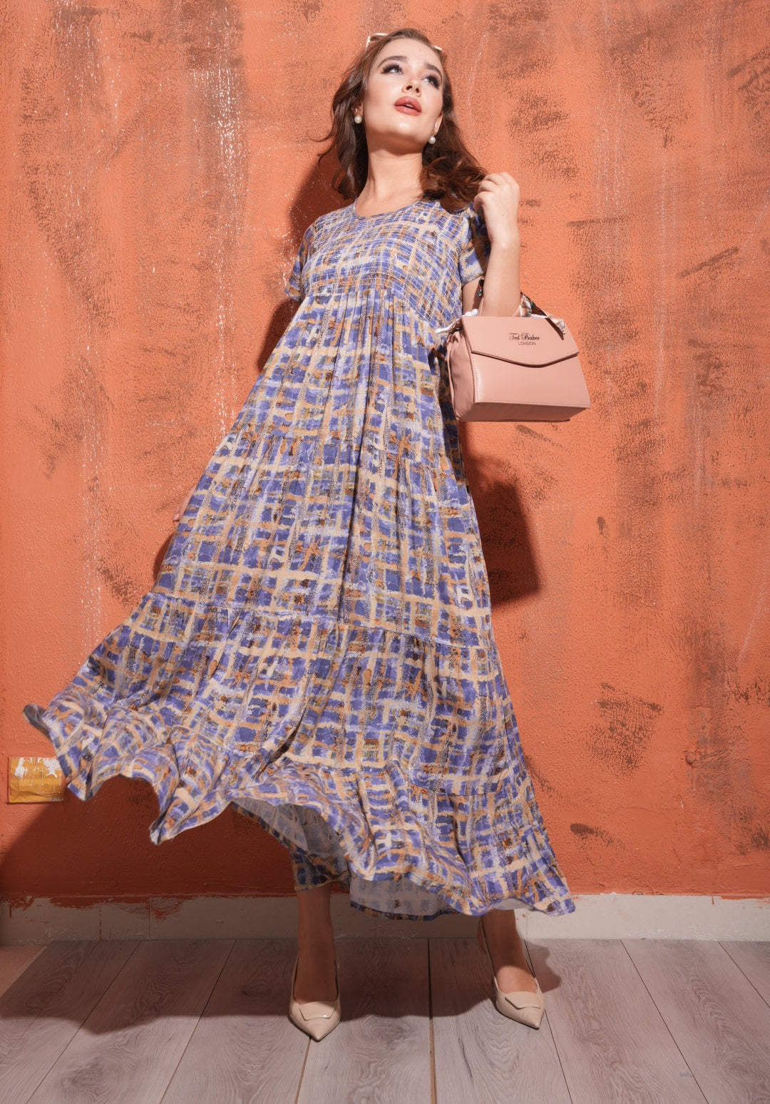 Purple-Colored Premium Flare Gown