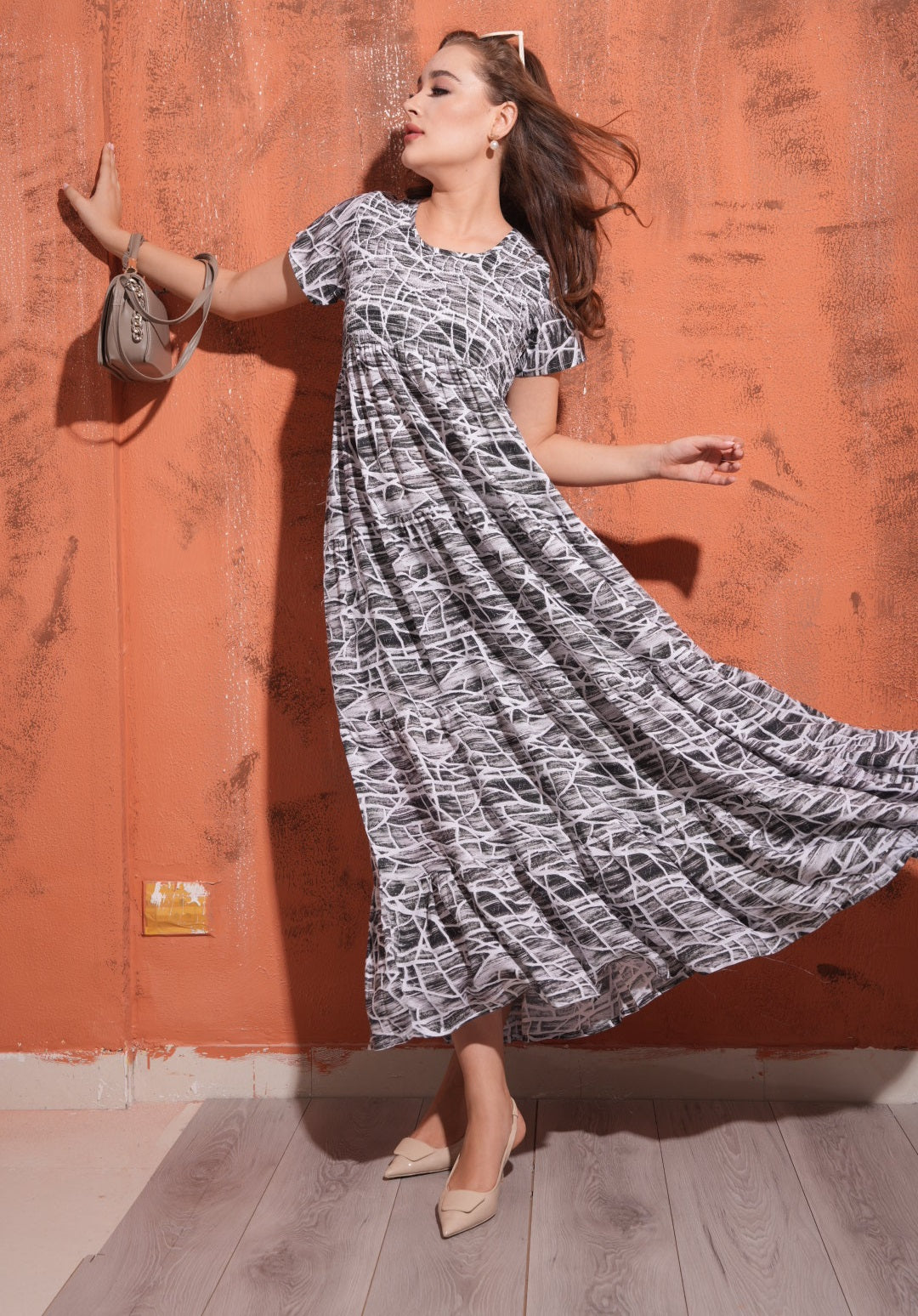 Grey-Colored Premium Flare Gown