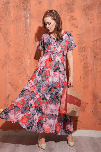 Jasper-Colored Premium Flare Gown