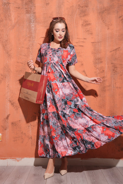 Jasper-Colored Premium Flare Gown