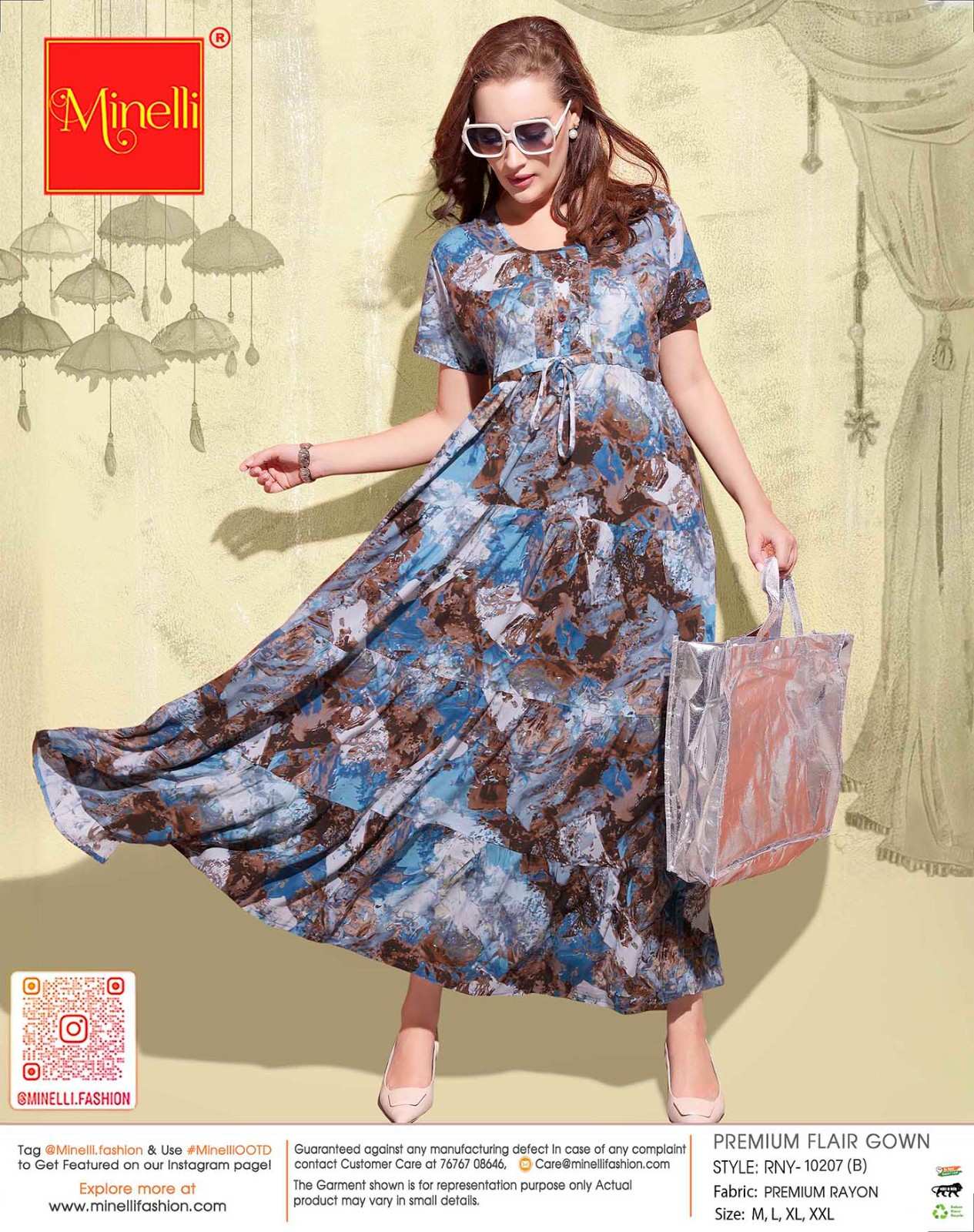 Multi-Colored Premium Flare Gown