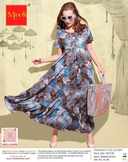 Multi-Colored Premium Flare Gown