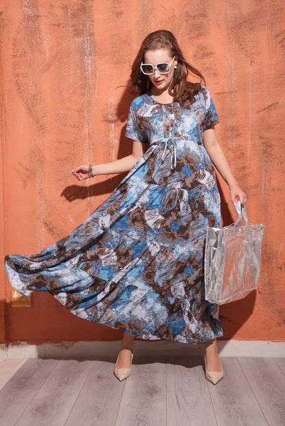 Multi-Colored Premium Flare Gown