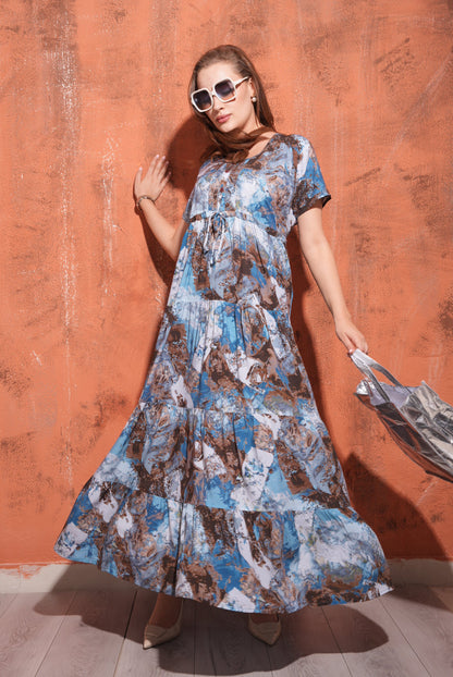 Multi-Colored Premium Flare Gown