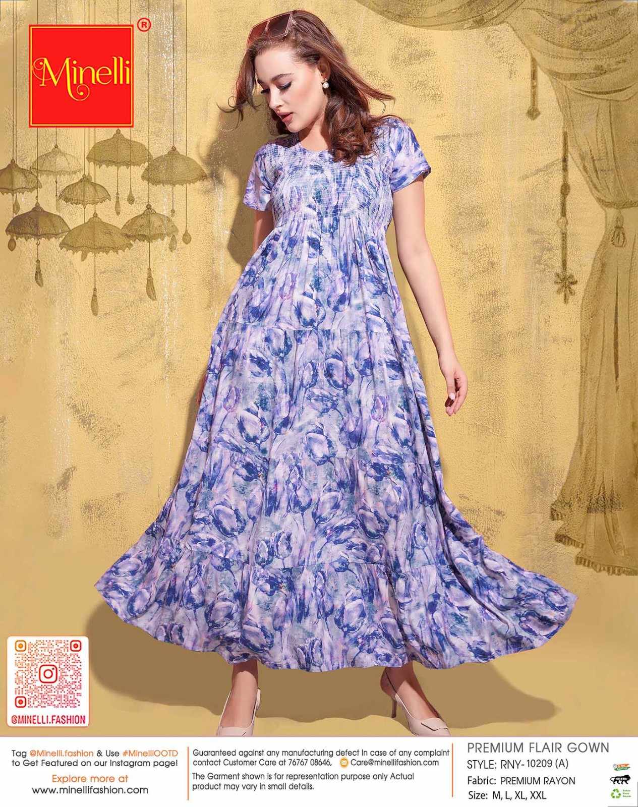 Purple-Colored Premium Flare Gown