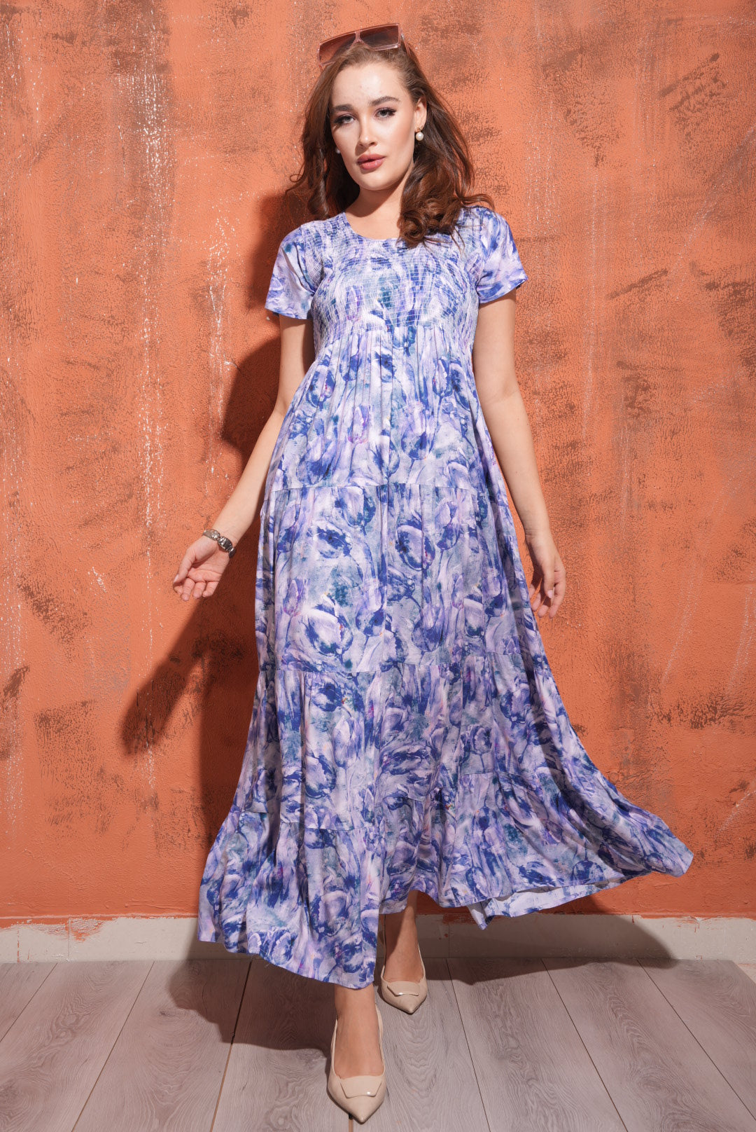 Purple-Colored Premium Flare Gown