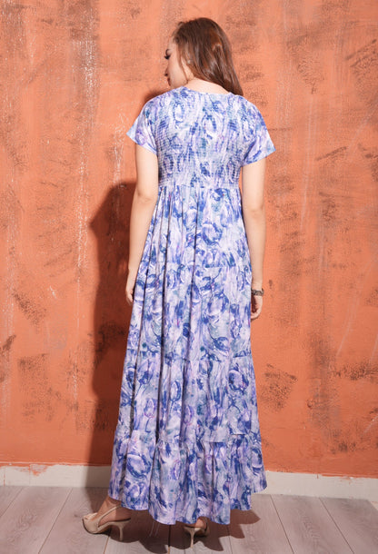 Purple-Colored Premium Flare Gown