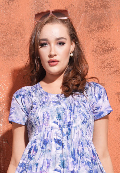 Purple-Colored Premium Flare Gown