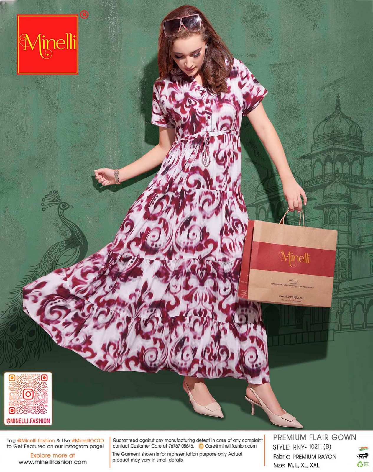 Maroon-Colored Premium Flare Gown
