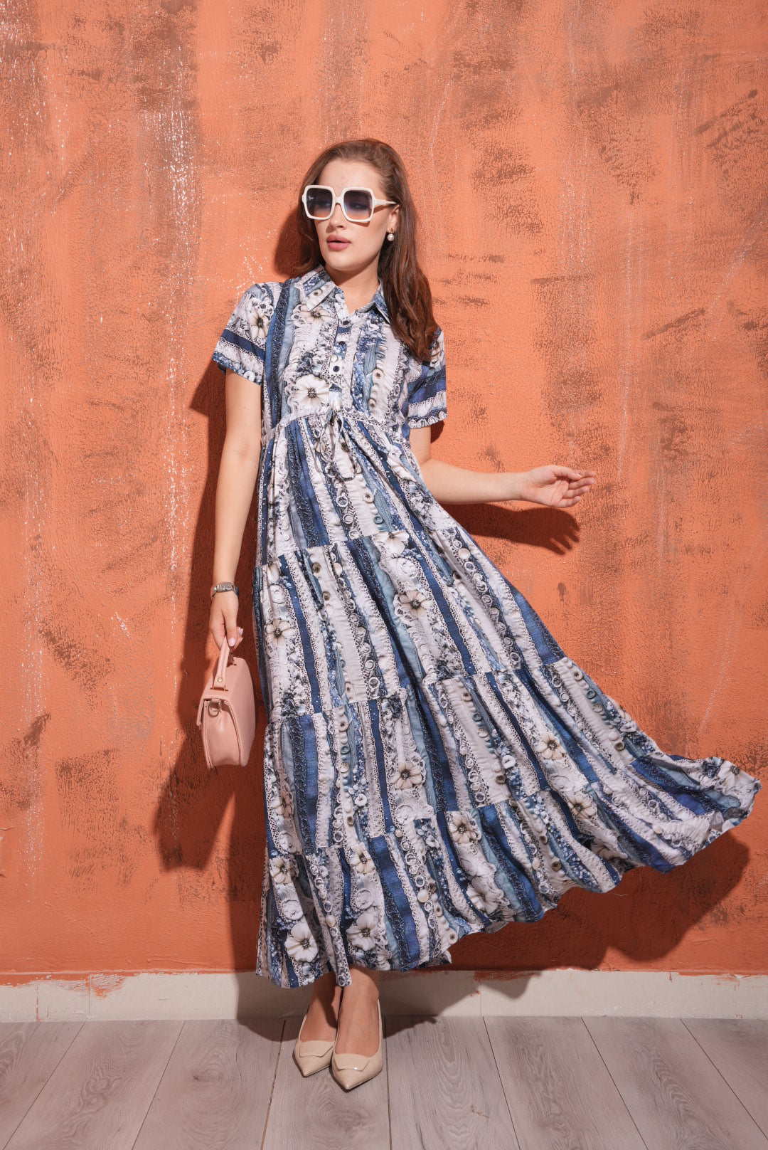 Blue-Colored Premium Flare Gown