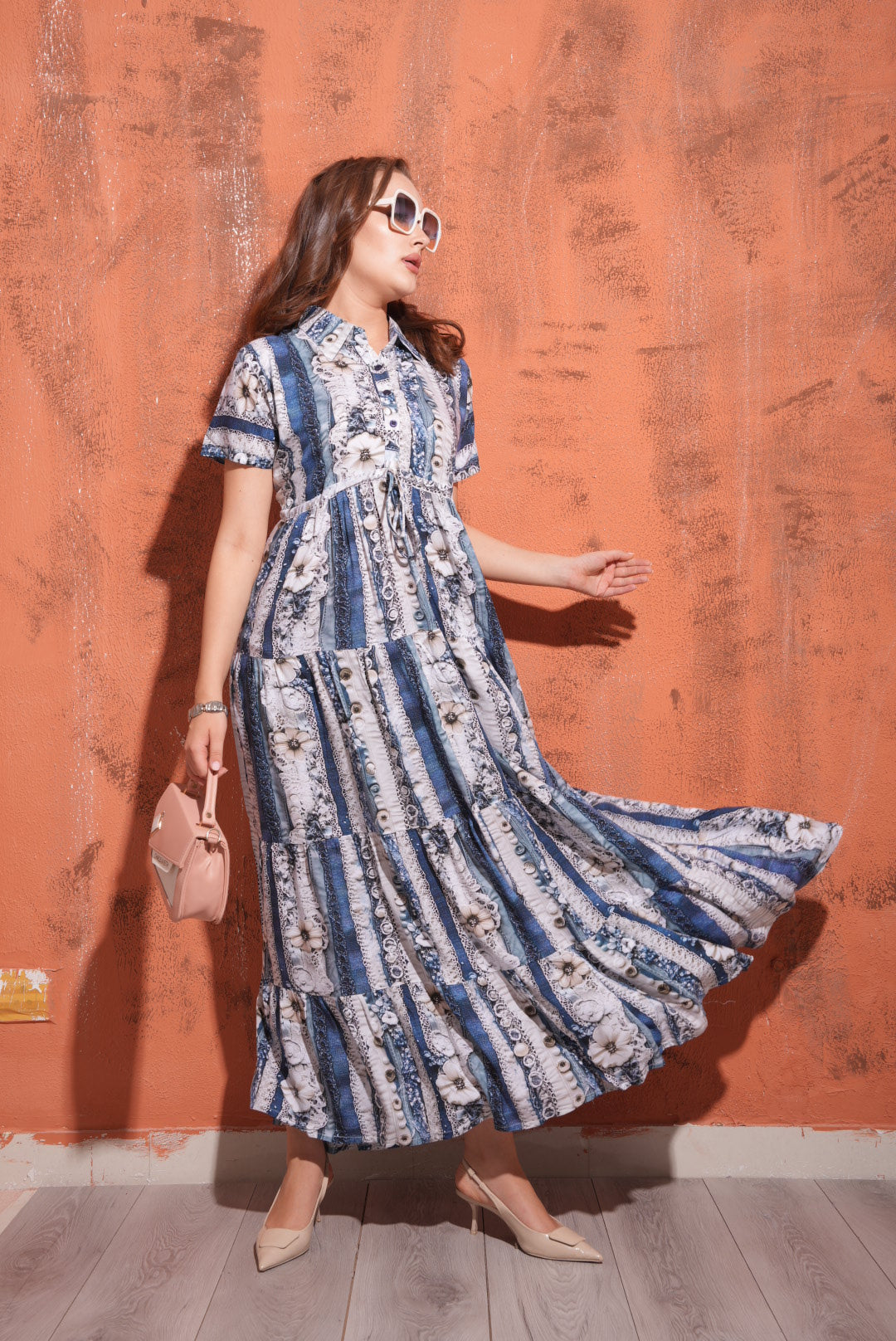 Blue-Colored Premium Flare Gown