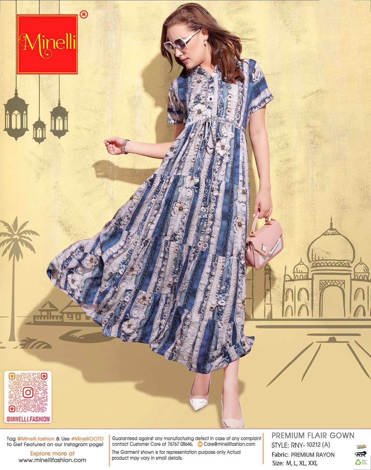 Blue-Colored Premium Flare Gown