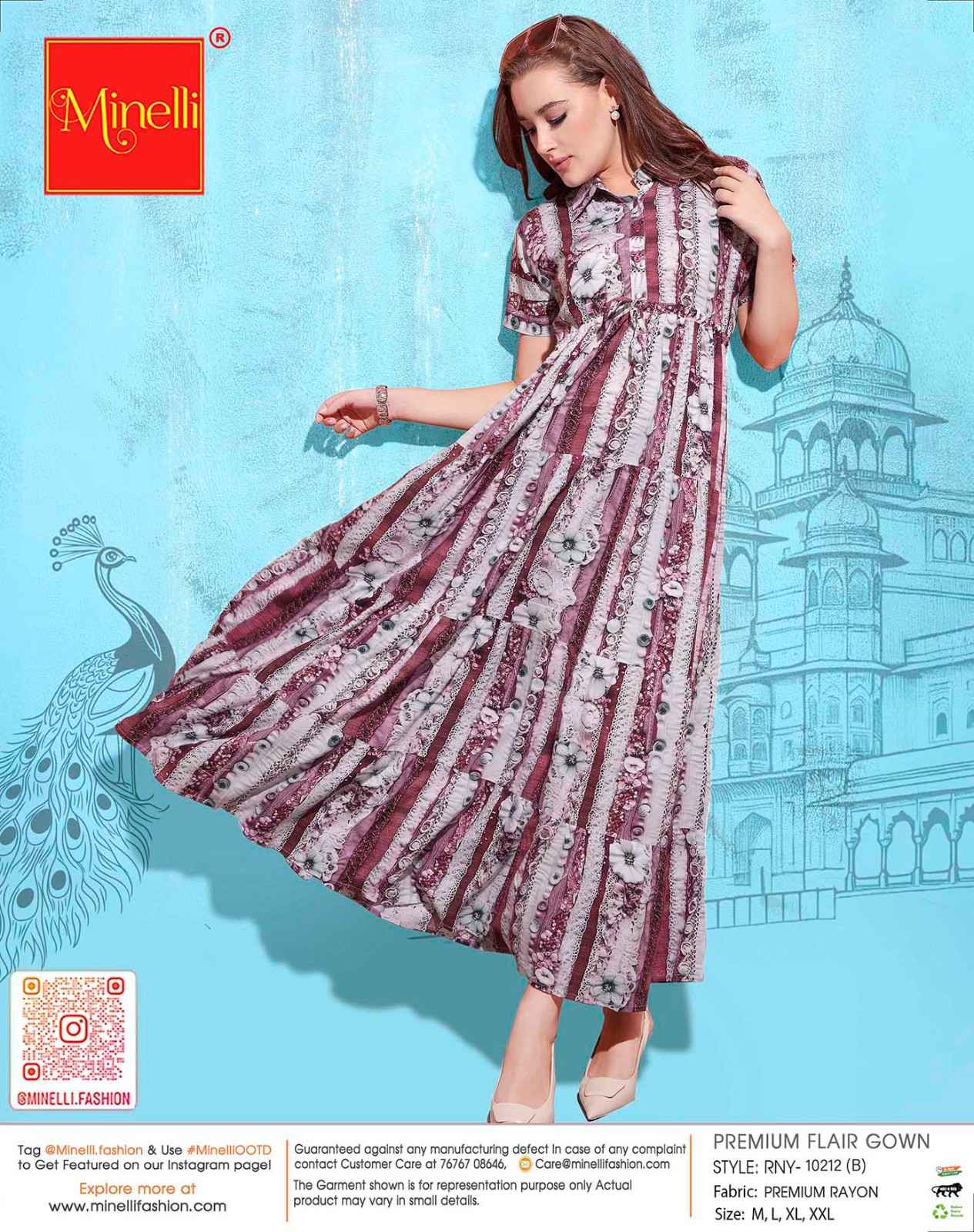 Coffee-Colored Premium Flare Gown