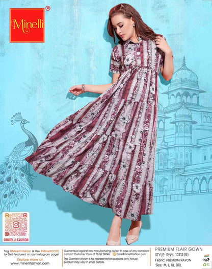 Coffee-Colored Premium Flare Gown