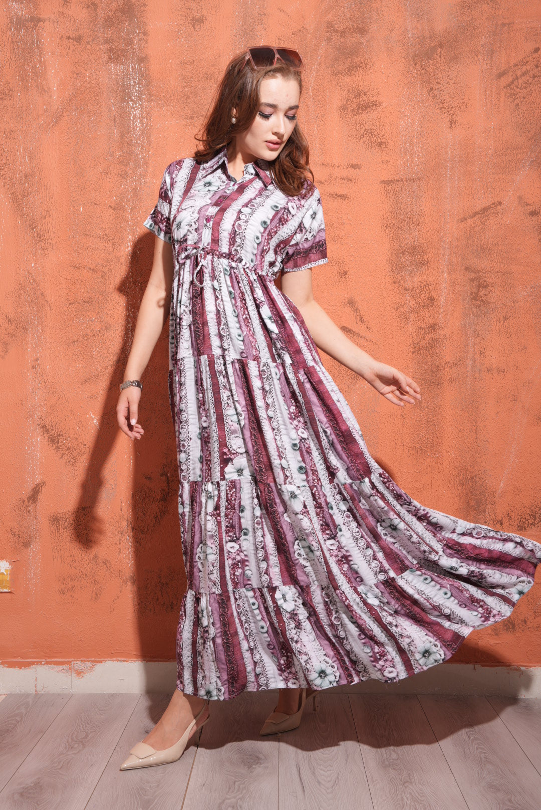 Coffee-Colored Premium Flare Gown