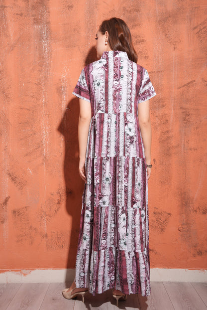 Coffee-Colored Premium Flare Gown