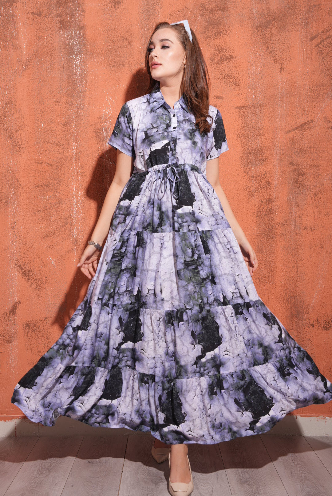 Purple-Colored Premium Flare Gown