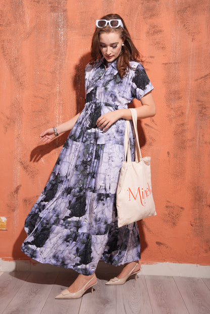 Purple-Colored Premium Flare Gown