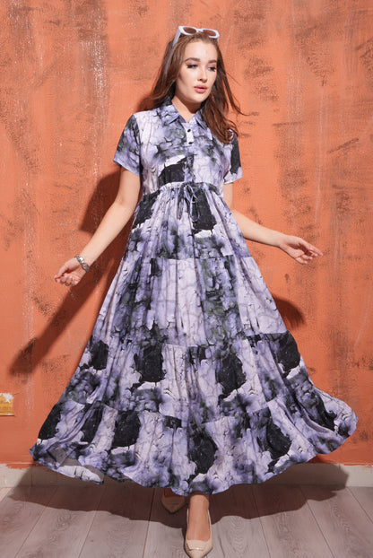 Purple-Colored Premium Flare Gown