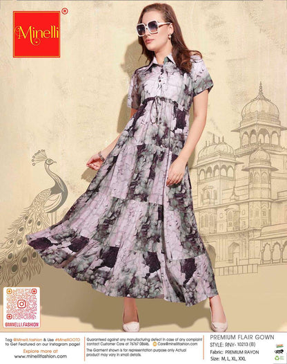 Coffee-Colored Premium Flare Gown