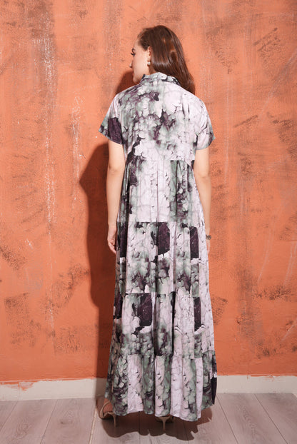 Coffee-Colored Premium Flare Gown
