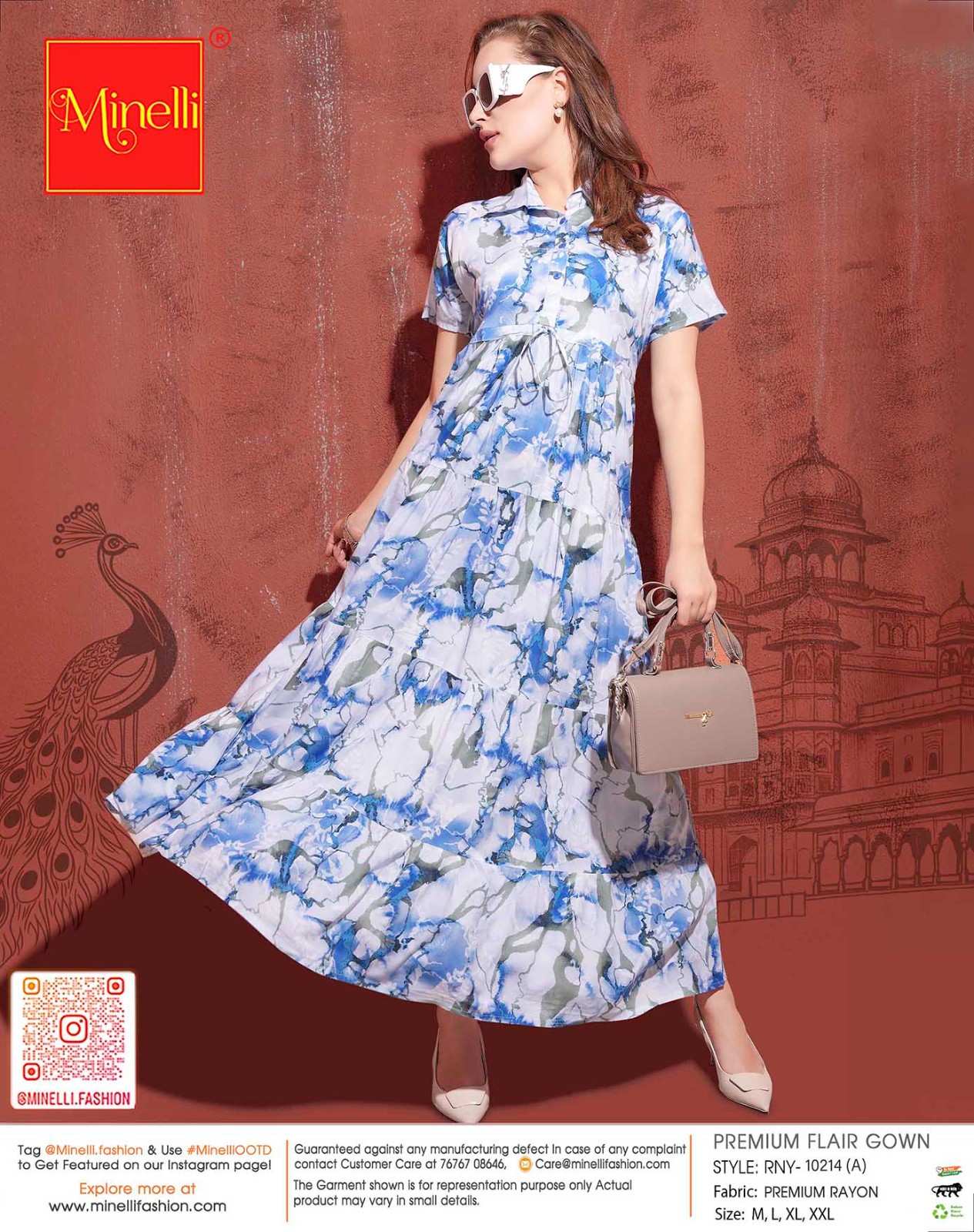 Blue-Colored Premium Flare Gown